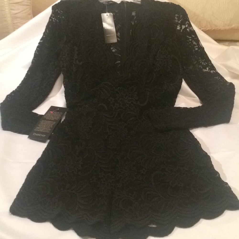 “Super Sexy” Scallop Lace Black Romper